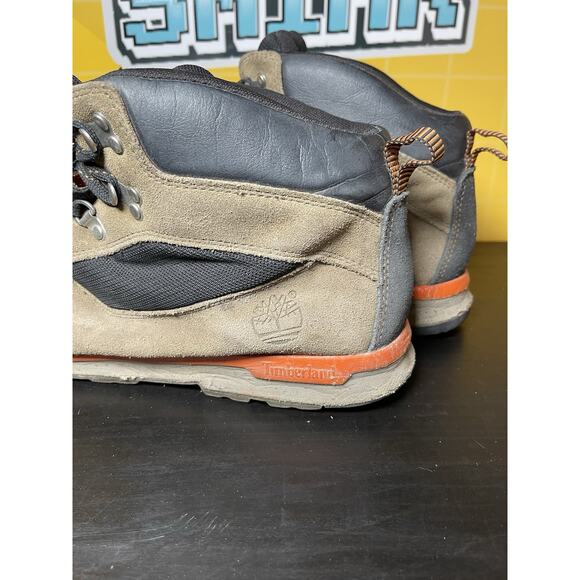 Timberland Mens 11.5 Scramble Mid Hiking Boots 2217R Brown and Black Gripstick